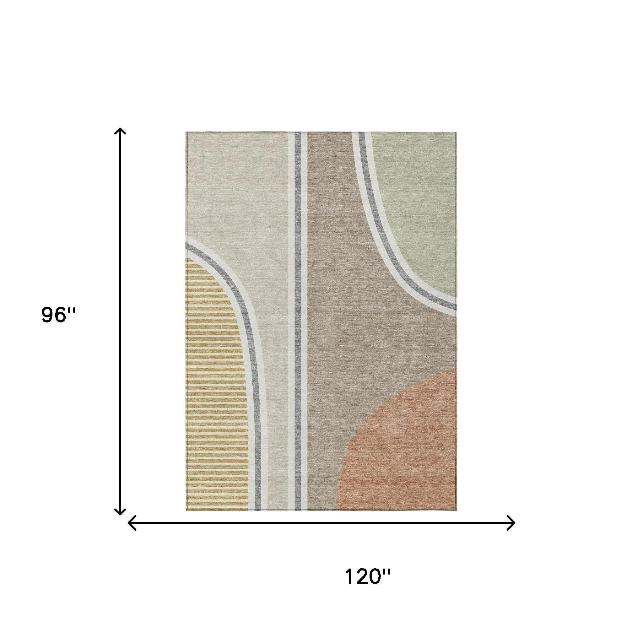 8' X 10' Beige And Taupe Geometric Washable Indoor Outdoor Area Rug Homeroots Outdoor
