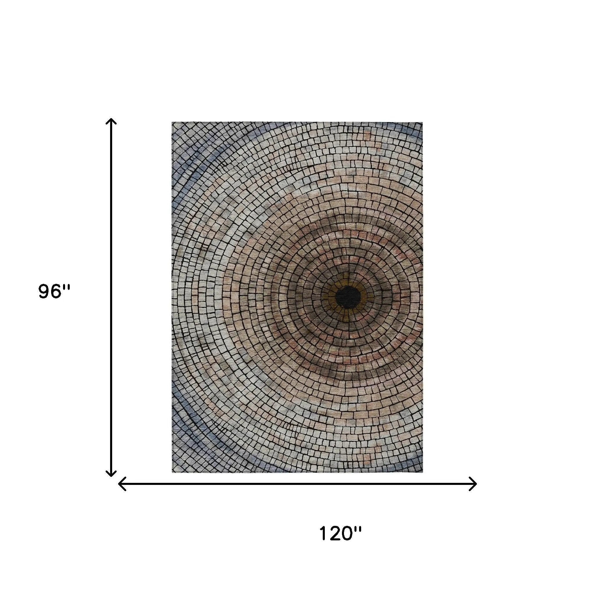 8' X 10' Beige And Taupe Geometric Washable Indoor Outdoor Area Rug Homeroots Outdoor
