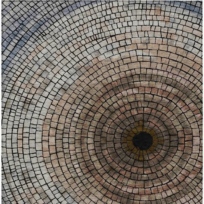 8' X 10' Beige And Taupe Geometric Washable Indoor Outdoor Area Rug Homeroots Outdoor