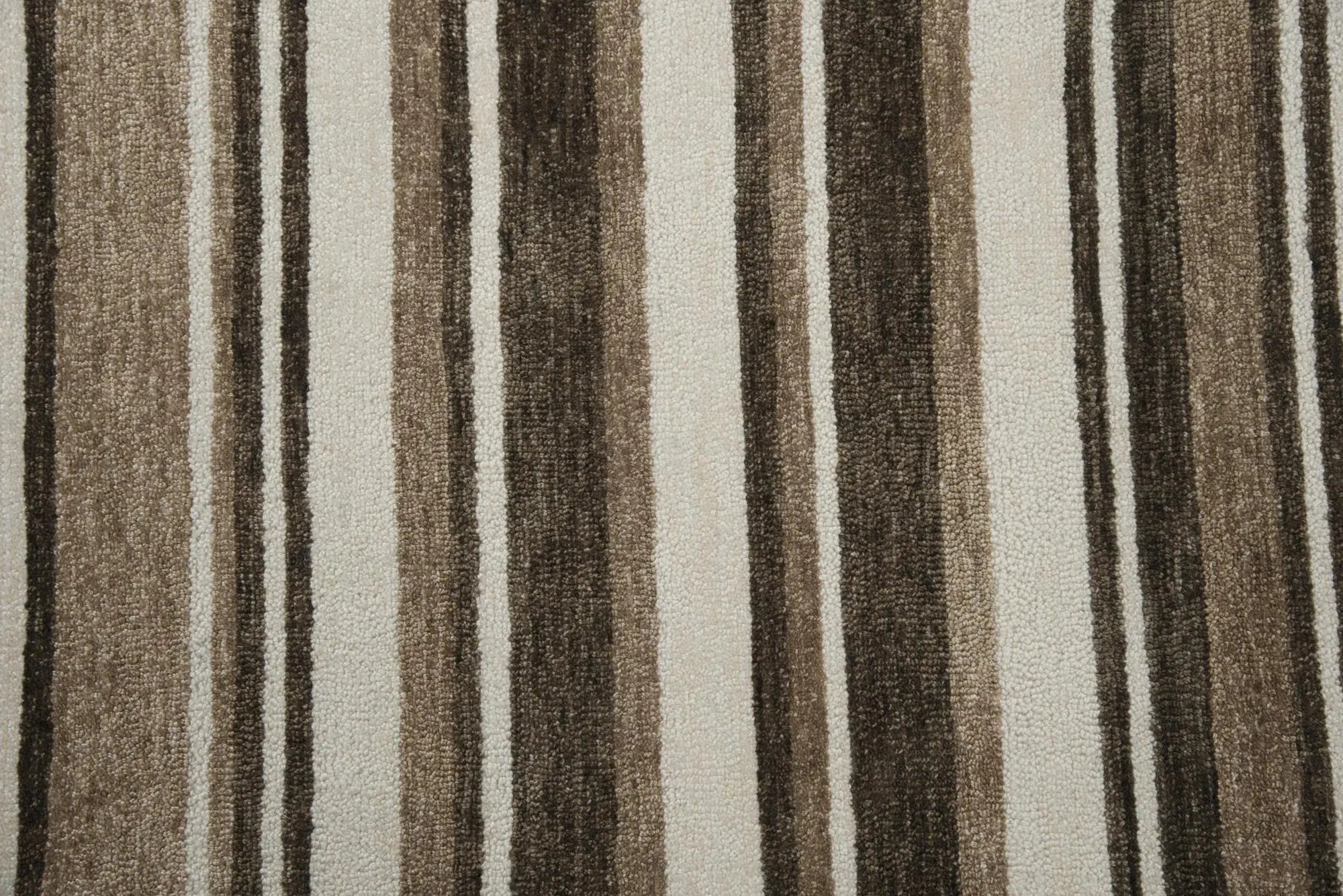 8' X 10' Beige Brown And Ivory Striped Hand Tufted Area Rug Homeroots Home Decor