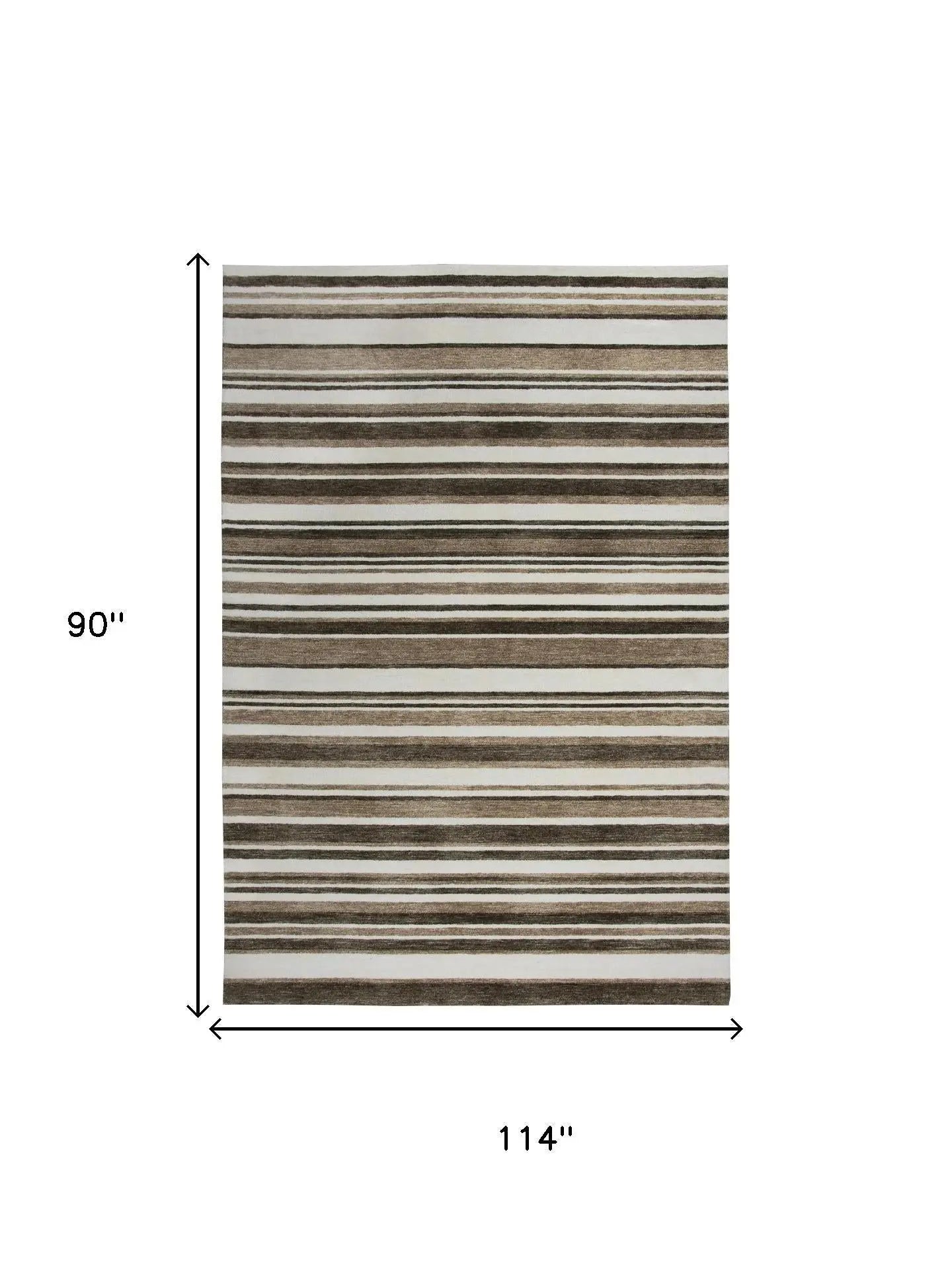 8' X 10' Beige Brown And Ivory Striped Hand Tufted Area Rug Homeroots Home Decor