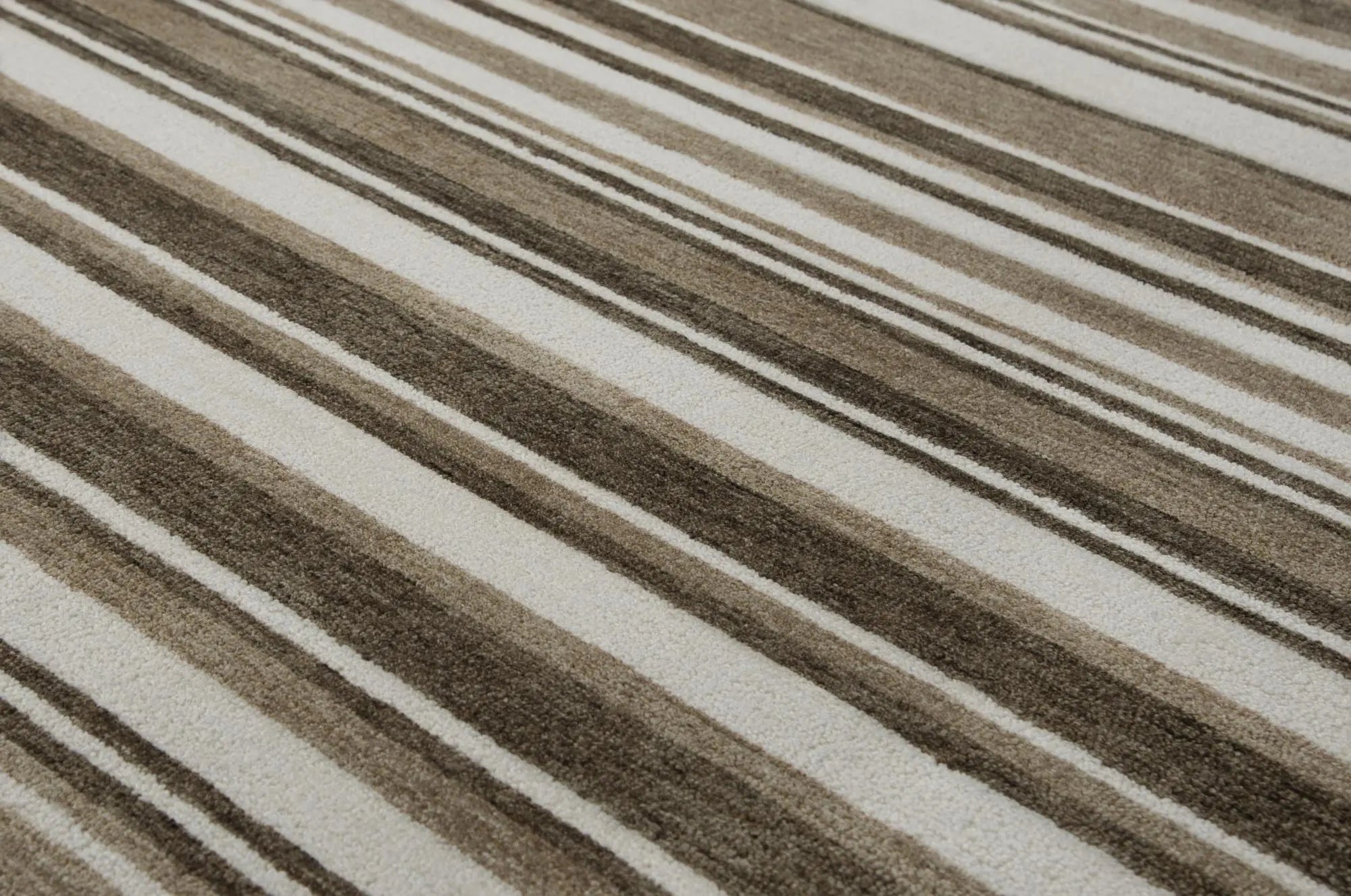 8' X 10' Beige Brown And Ivory Striped Hand Tufted Area Rug Homeroots Home Decor