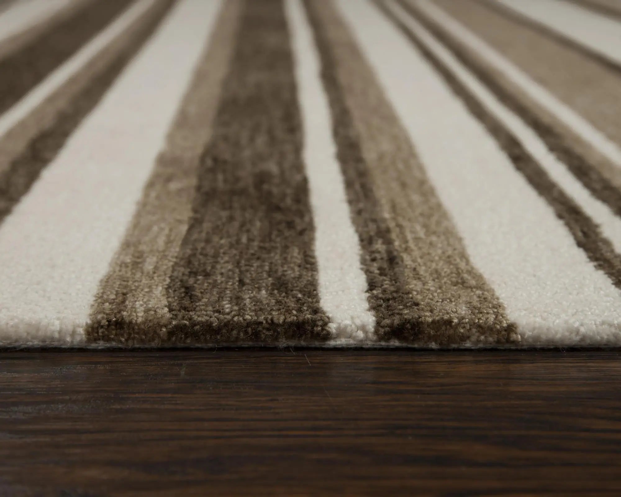 8' X 10' Beige Brown And Ivory Striped Hand Tufted Area Rug Homeroots Home Decor