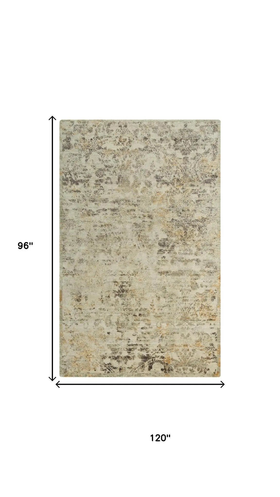 8' X 10' Beige Copper And Brown New Zealand Lambs Wool Abstract Hand Carved Handmade Area Rug Homeroots Home Decor