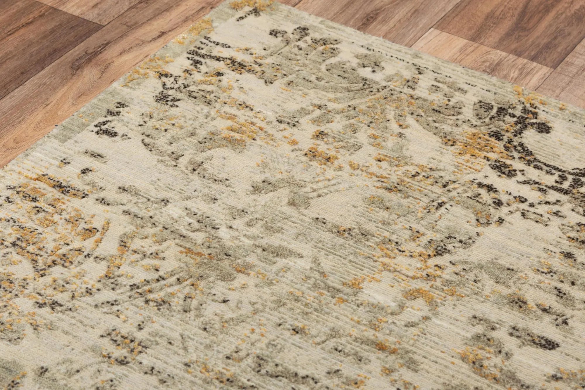 8' X 10' Beige Copper And Brown New Zealand Lambs Wool Abstract Hand Carved Handmade Area Rug Homeroots Home Decor