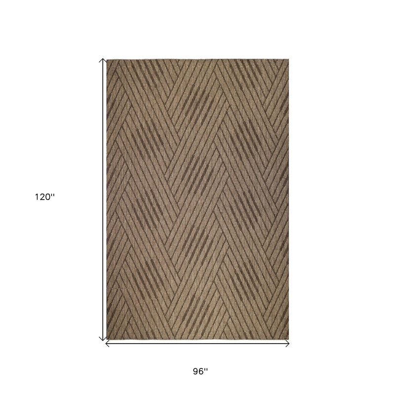 8' X 10' Beige Geometric Stain Resistant Indoor Outdoor Area Rug Homeroots Outdoor
