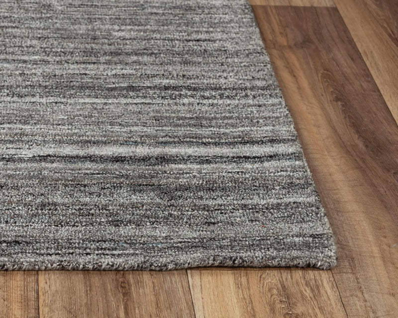 8' X 10' Beige Gray And Charcoal Striped Hand Tufted Area Rug Homeroots Home Decor