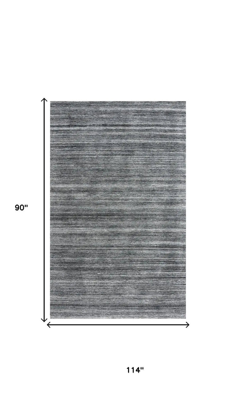 8' X 10' Beige Gray And Charcoal Striped Hand Tufted Area Rug Homeroots Home Decor