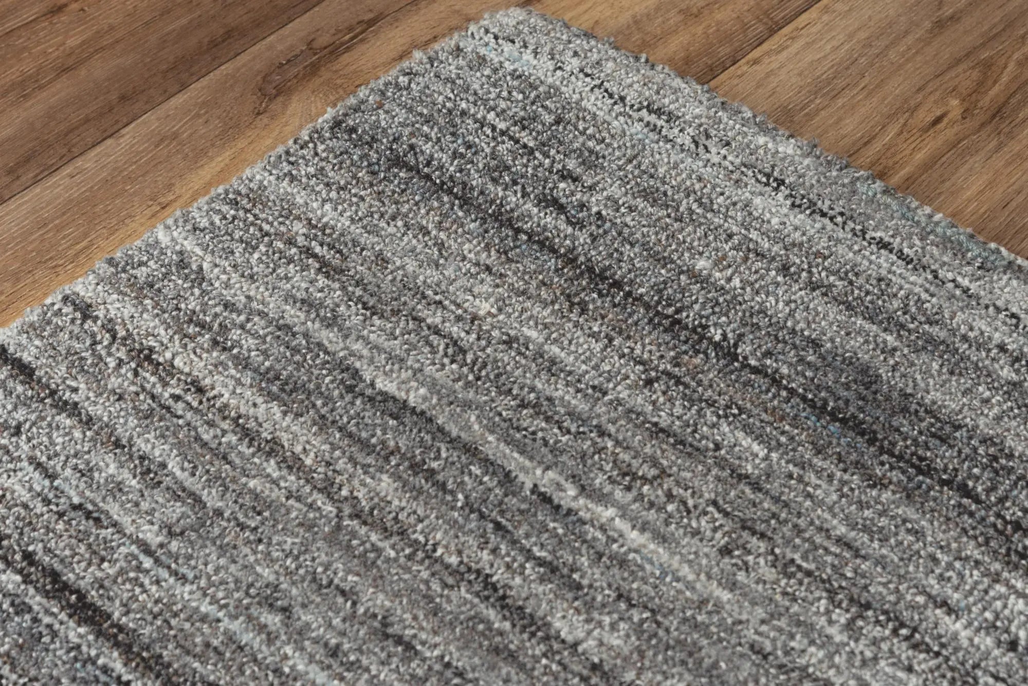 8' X 10' Beige Gray And Charcoal Striped Hand Tufted Area Rug Homeroots Home Decor