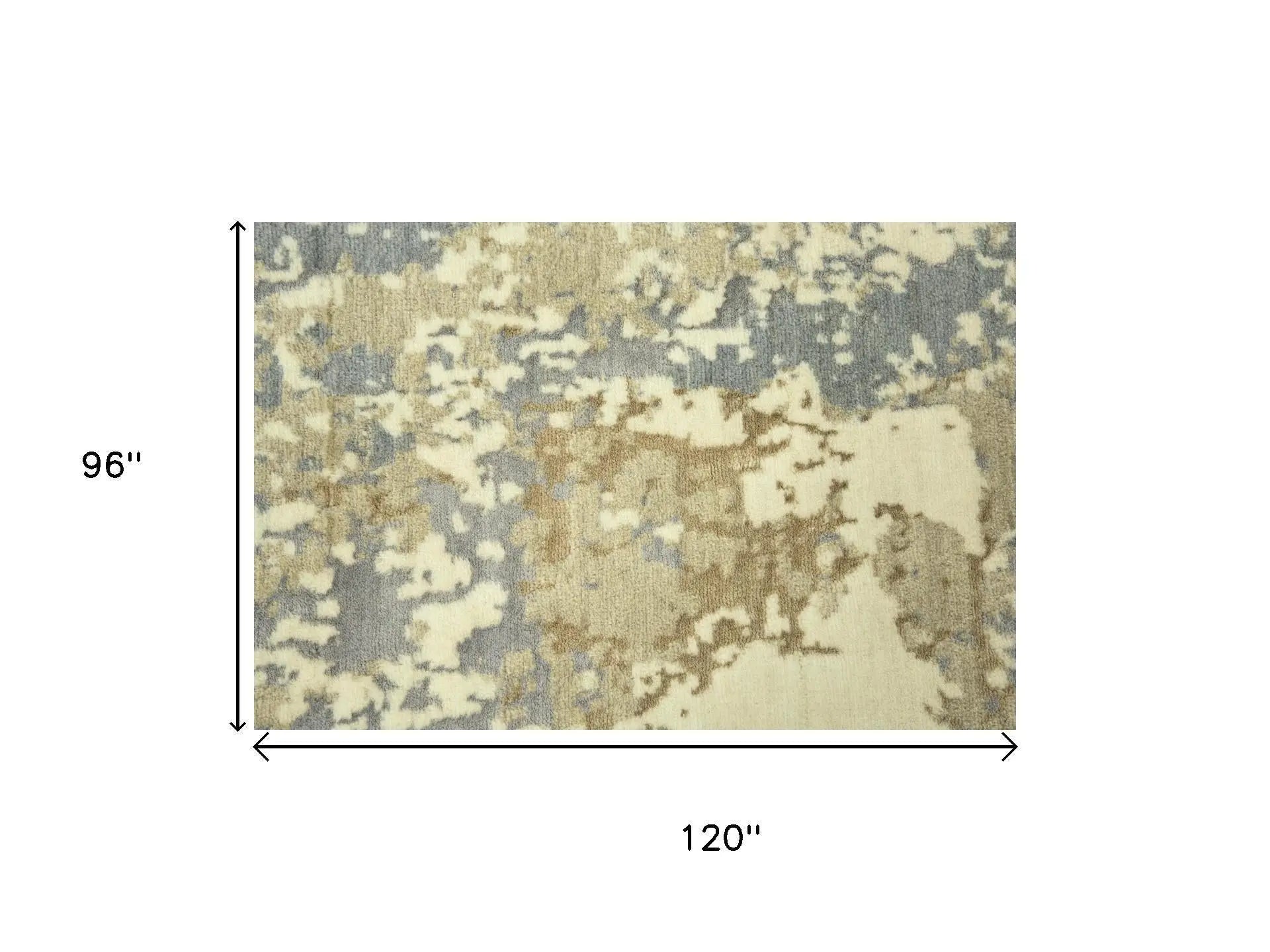 8' X 10' Beige Gray And Ivory New Zealand Lambs Wool Abstract Hand Carved Handmade Area Rug Homeroots Home Decor