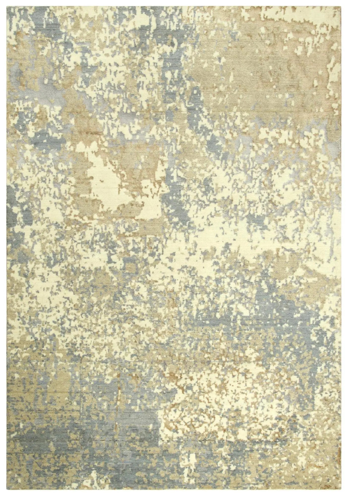 8' X 10' Beige Gray And Ivory New Zealand Lambs Wool Abstract Hand Carved Handmade Area Rug Homeroots Home Decor