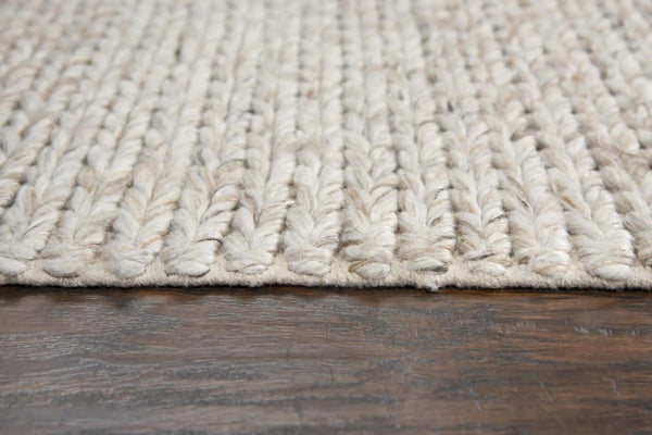 8' X 10' Beige Gray And Ivory Wool Hand Woven Area Rug Homeroots Home Decor