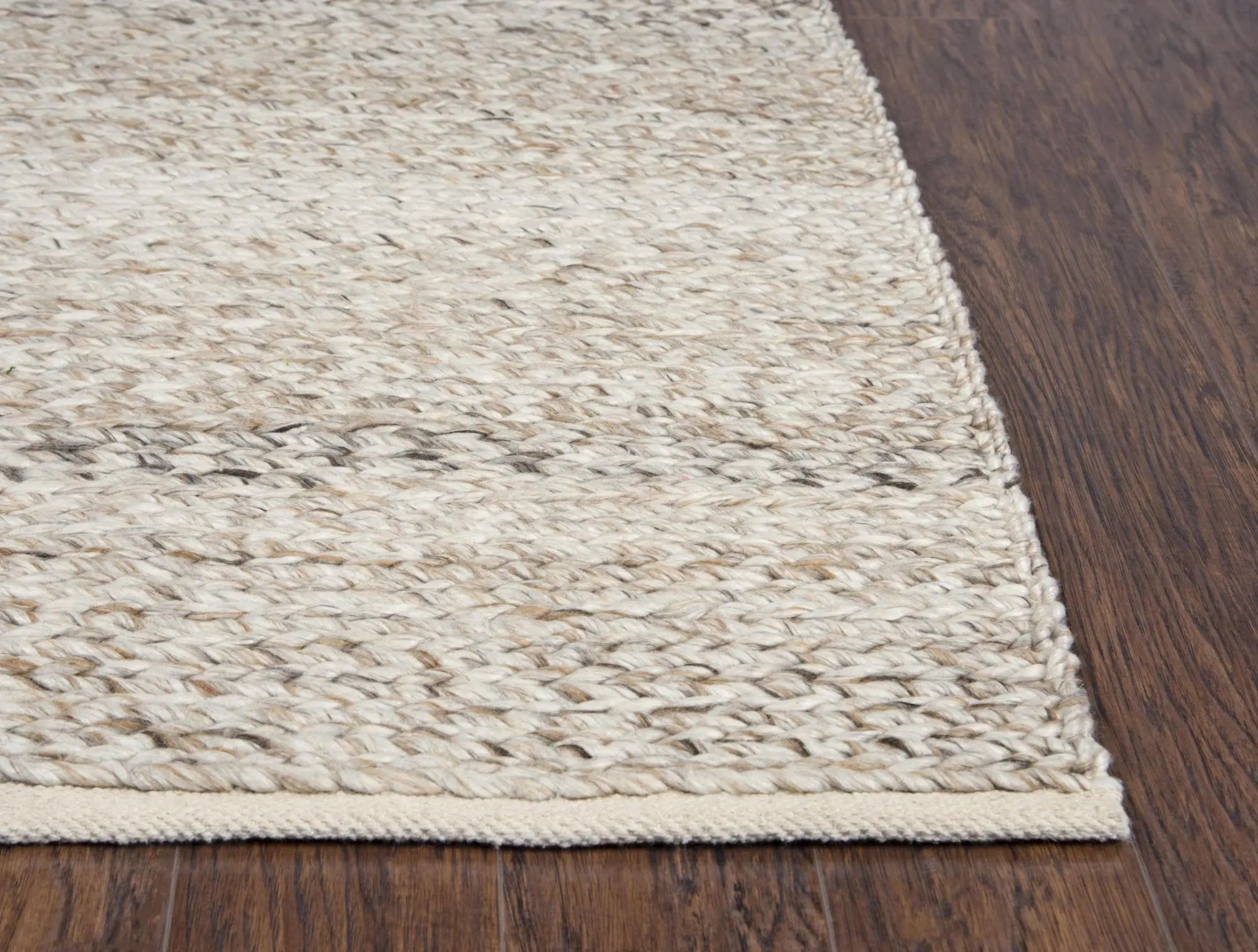 8' X 10' Beige Gray And Ivory Wool Hand Woven Area Rug Homeroots Home Decor