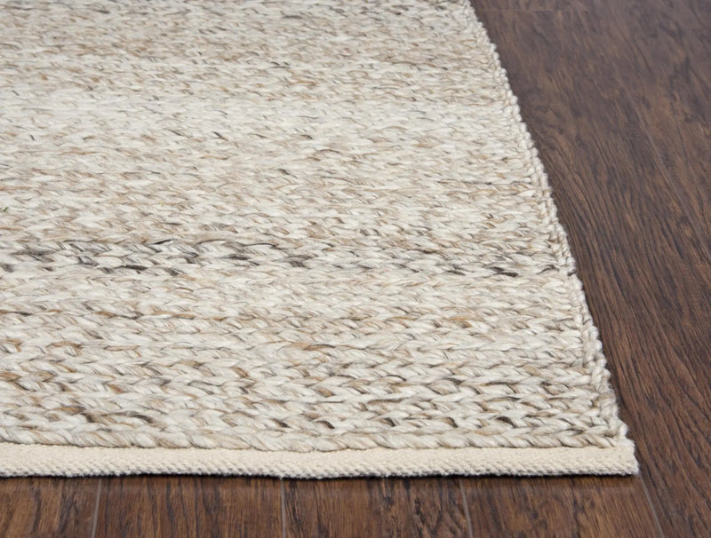 8' X 10' Beige Gray And Ivory Wool Hand Woven Area Rug Homeroots Home Decor