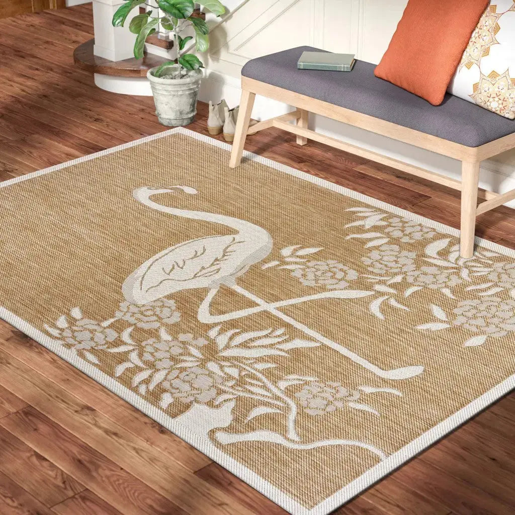 8' X 10' Beige Indoor Outdoor Area Rug Homeroots Outdoor