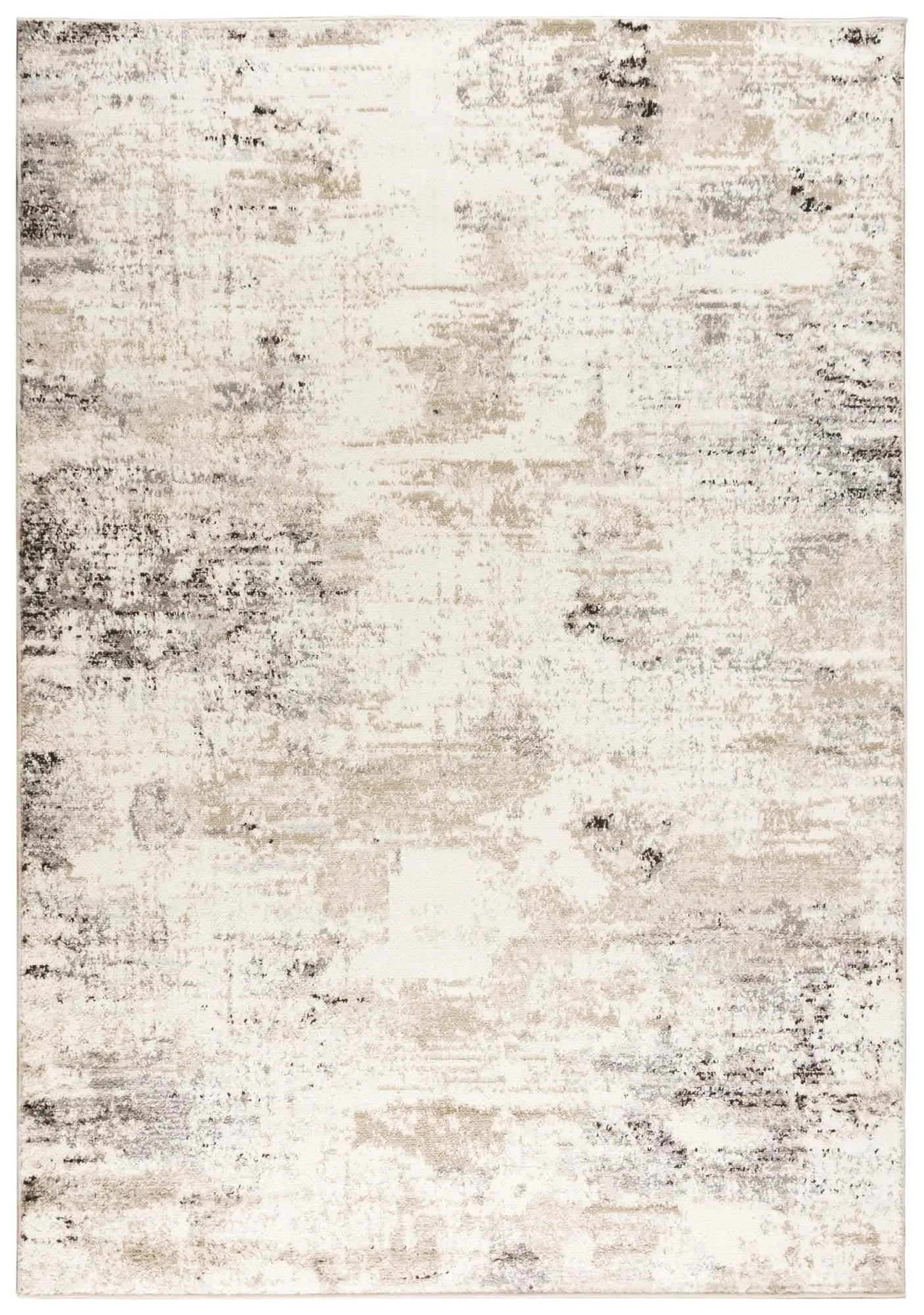 8' X 10' Beige Ivory And Black Abstract Area Rug Homeroots Home Decor