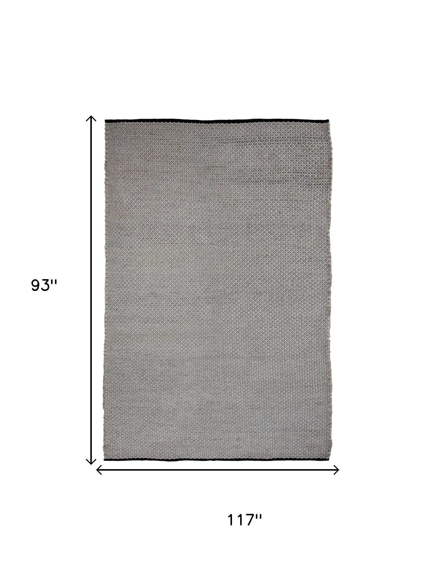 8' X 10' Beige Ivory And Black Geometric Hand Woven Area Rug With UV Protection Homeroots Home Decor