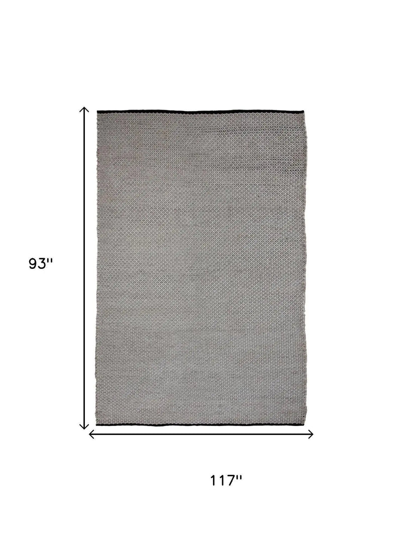 8' X 10' Beige Ivory And Black Geometric Hand Woven Area Rug With UV Protection Homeroots Home Decor