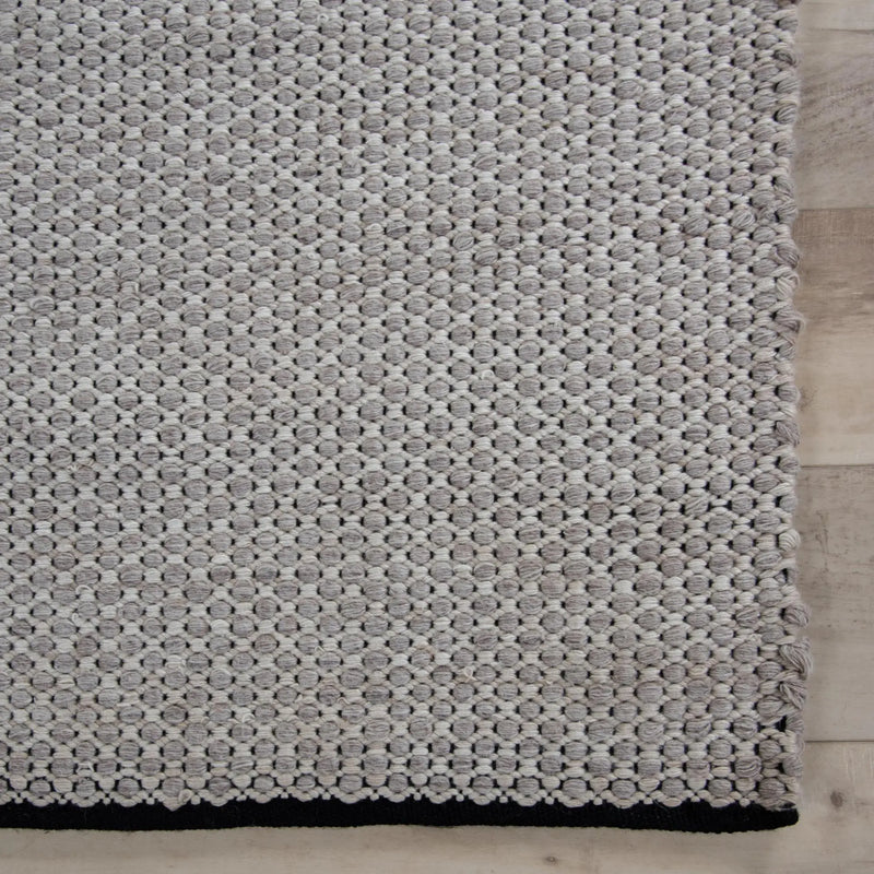 8' X 10' Beige Ivory And Black Geometric Hand Woven Area Rug With UV Protection Homeroots Home Decor