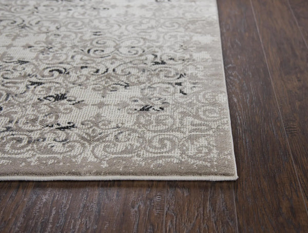 8' X 10' Beige Taupe Gray And Black Oriental Area Rug Homeroots Home Decor