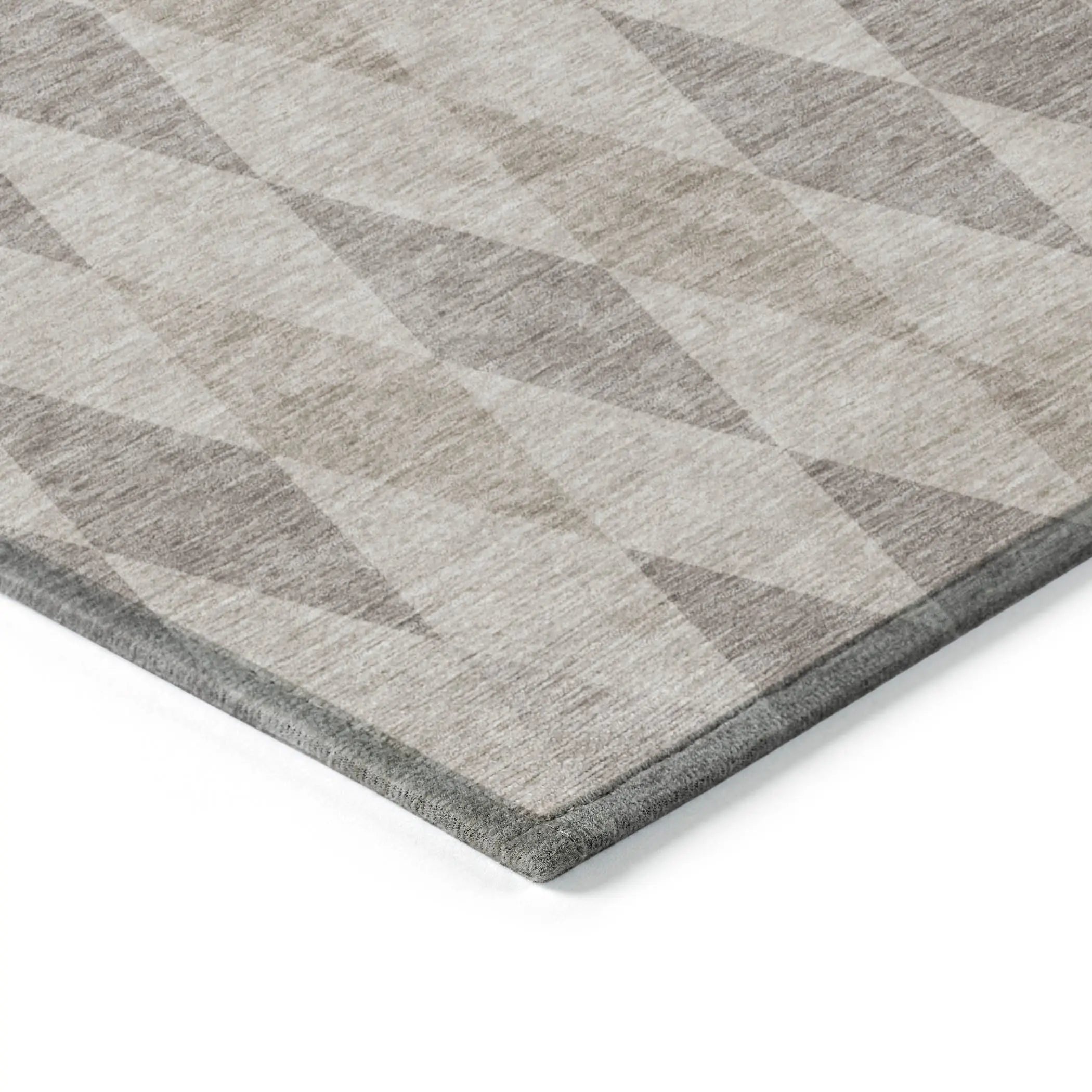 8' X 10' Beige Taupe and Brown Geometric Washable Non Skid Indoor Outdoor Area Rug - GreatEagleInc