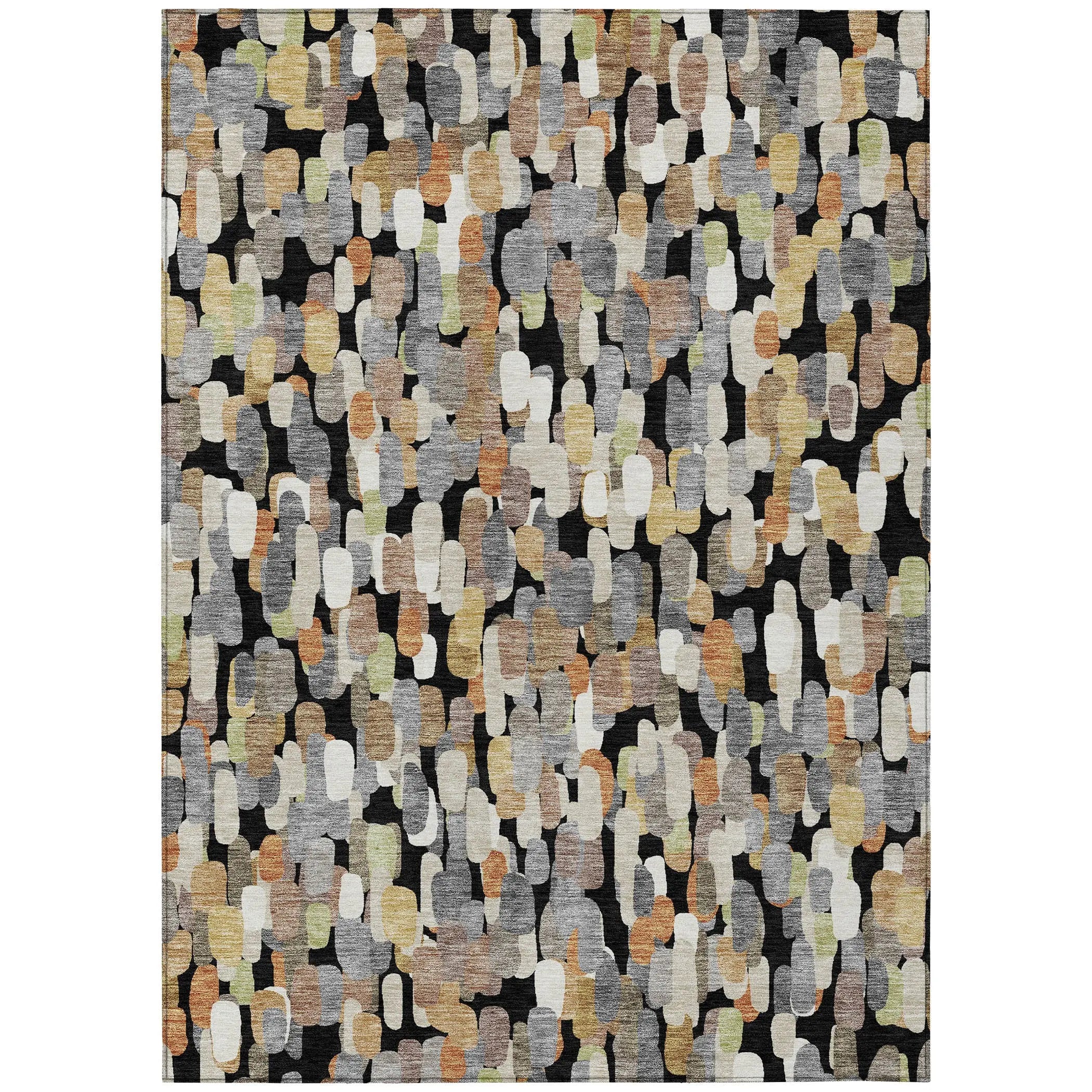 8' X 10' Black And Beige Abstract Washable Indoor Outdoor Area Rug Homeroots Outdoor