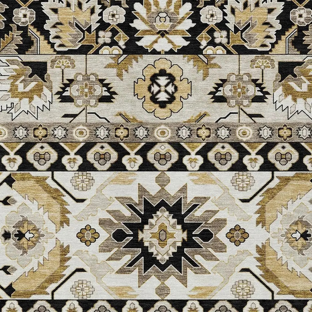 8' X 10' Black And Beige Cactus Washable Indoor Outdoor Area Rug Homeroots Outdoor
