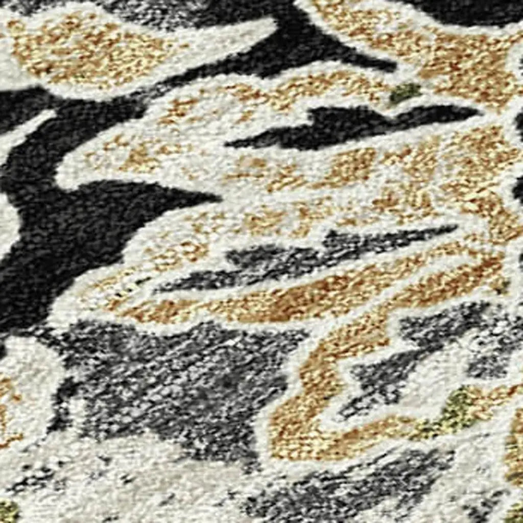 8' X 10' Black And Beige Geometric Washable Indoor Outdoor Area Rug Homeroots Outdoor