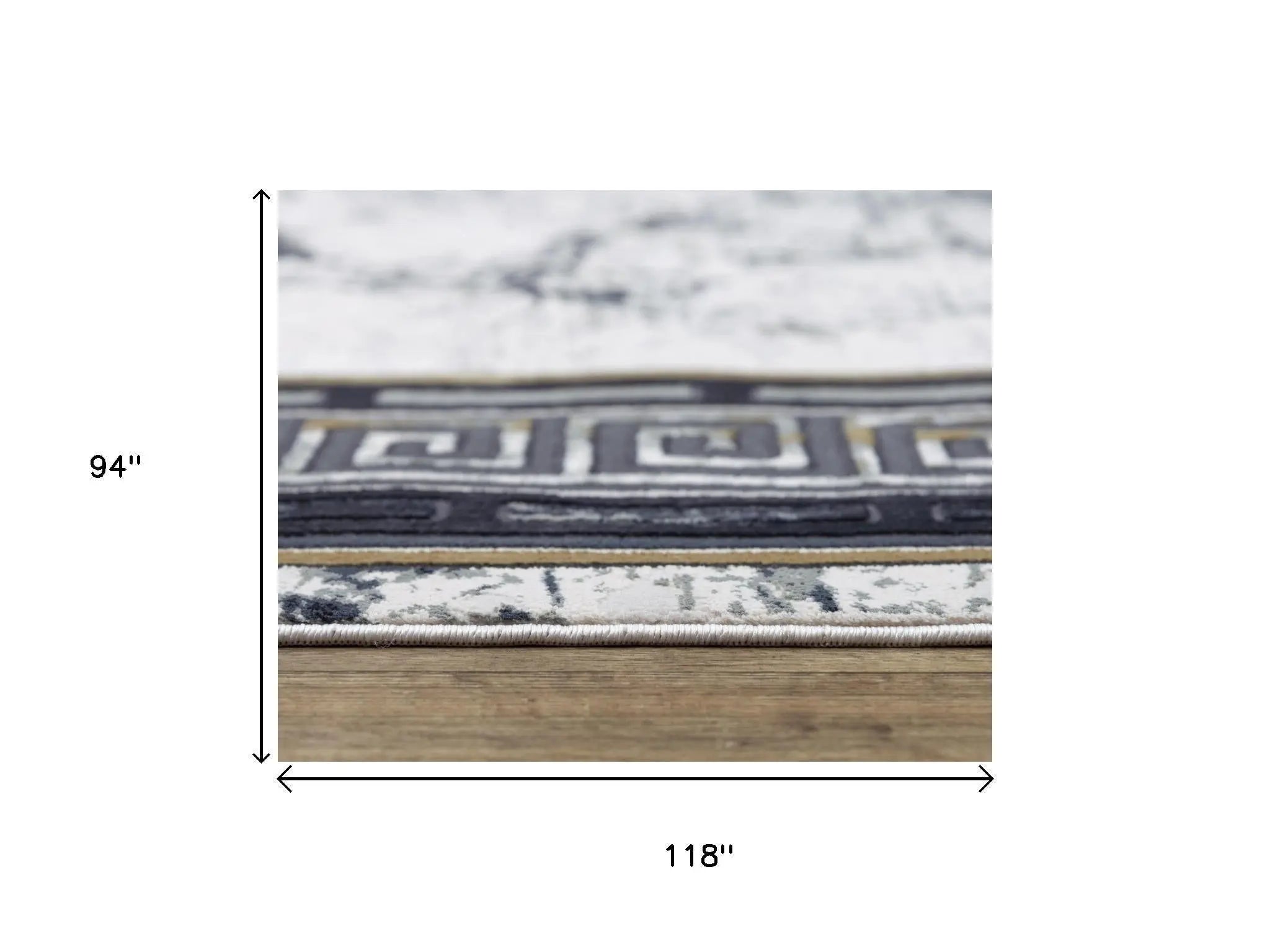 8' X 10' Black And Beige Oriental Area Rug Homeroots Home Decor