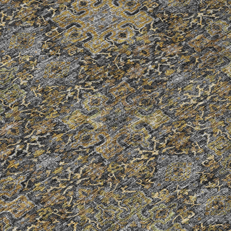 8' X 10' Black And Brown Oriental Washable Indoor Outdoor Area Rug Homeroots Outdoor