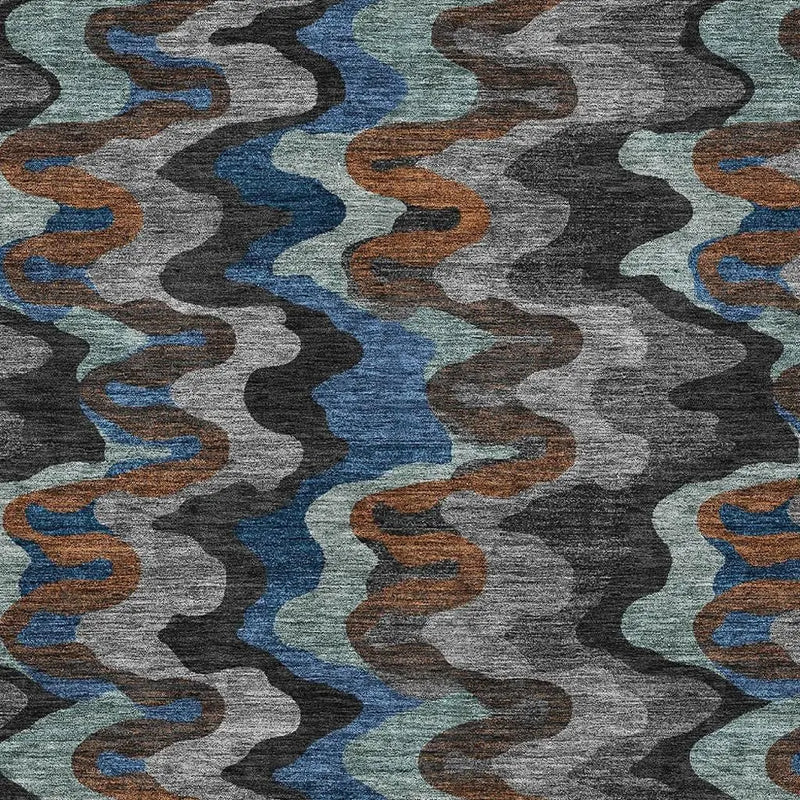 8' X 10' Black And Charcoal Abstract Washable Indoor Outdoor Area Rug Homeroots Outdoor