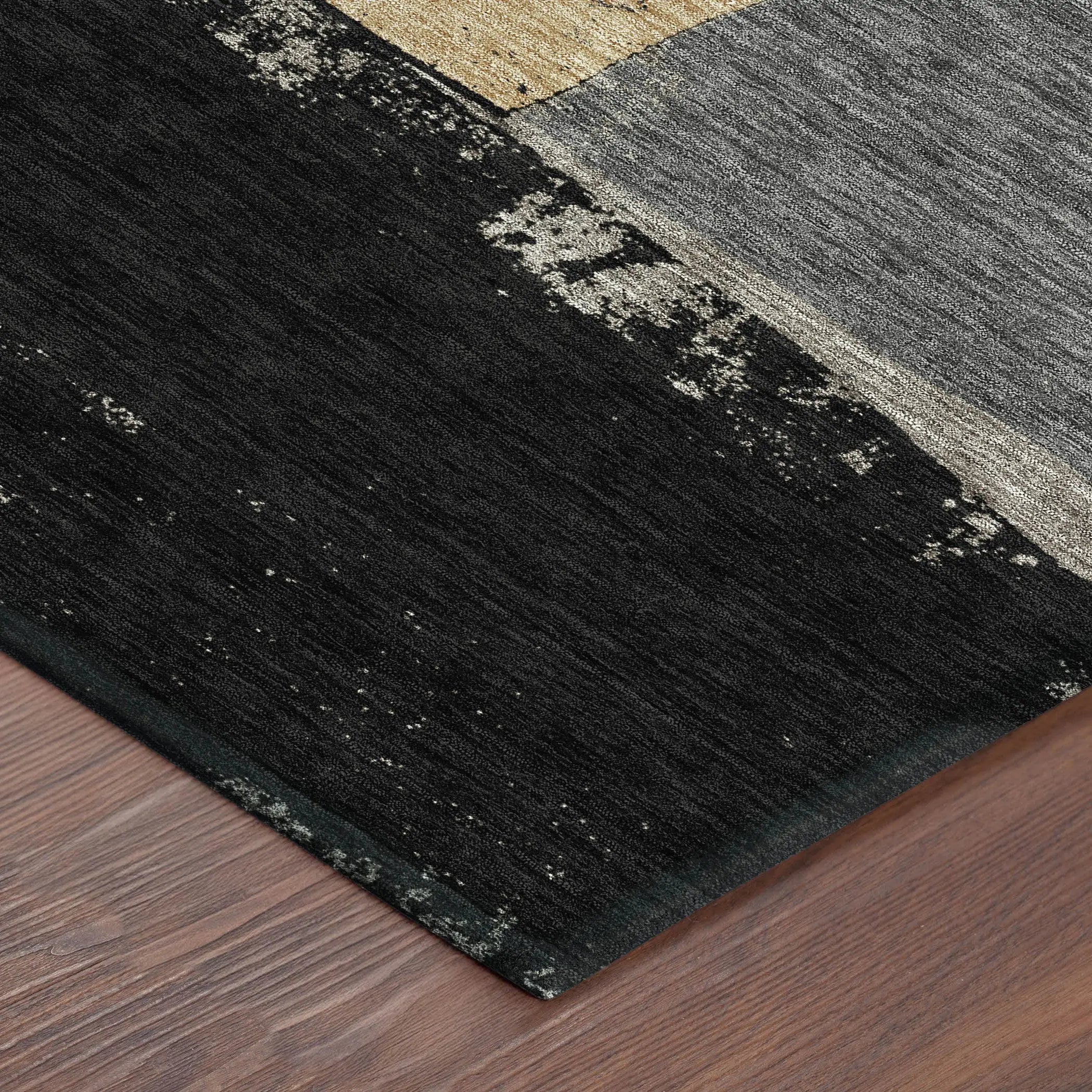 8' X 10' Black And Charcoal Geometric Washable Indoor Outdoor Area Rug Homeroots Outdoor