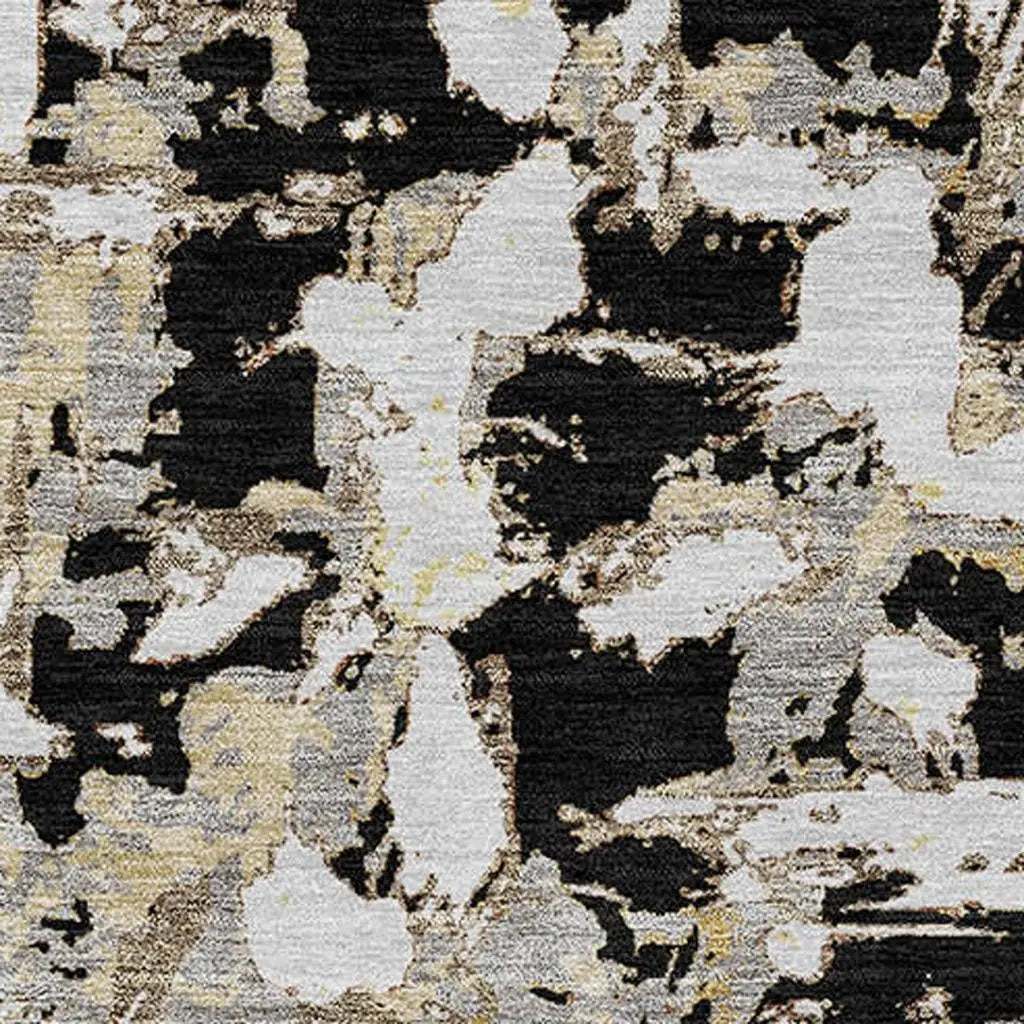 8' X 10' Black And Copper Abstract Washable Indoor Outdoor Area Rug Homeroots Outdoor
