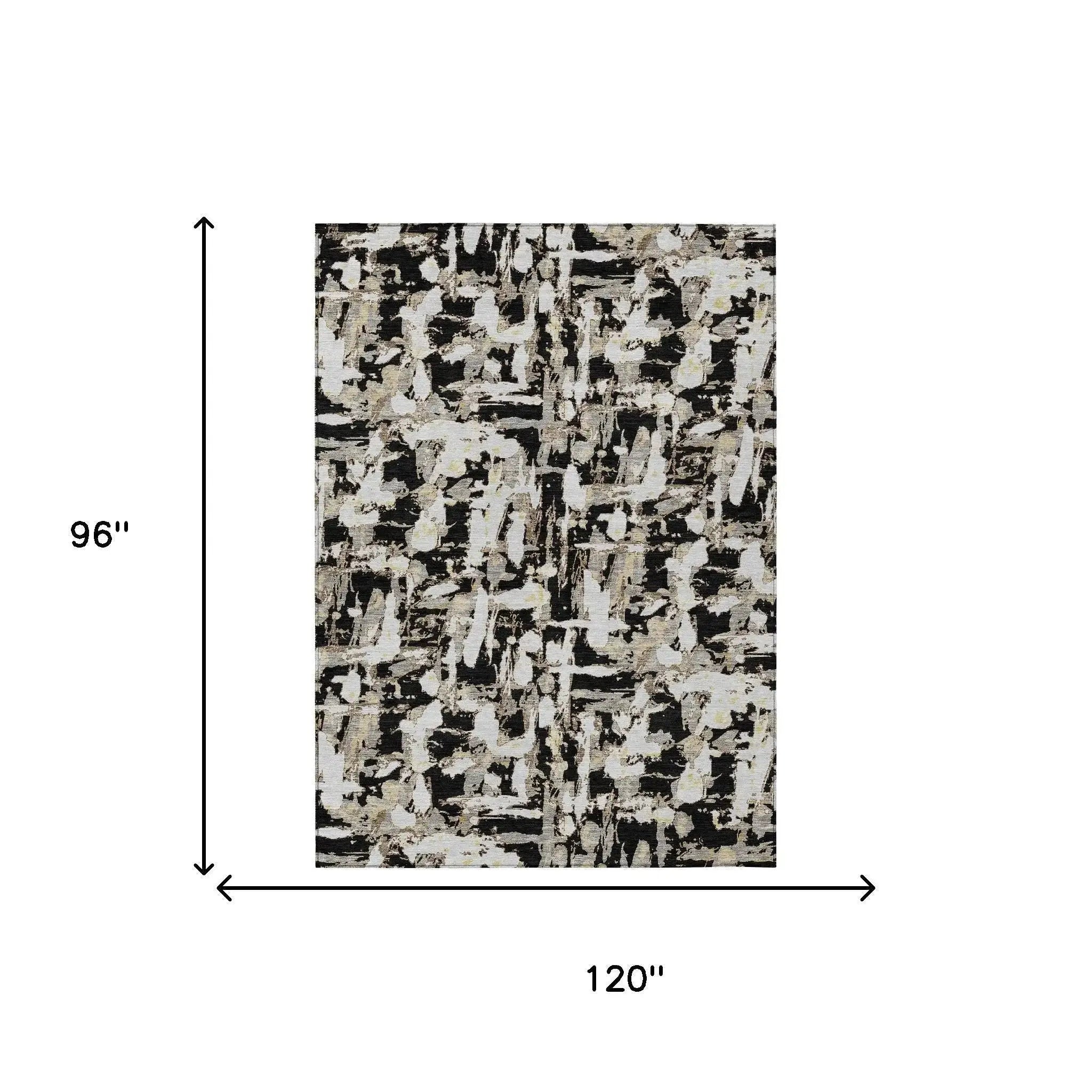 8' X 10' Black And Copper Abstract Washable Indoor Outdoor Area Rug Homeroots Outdoor