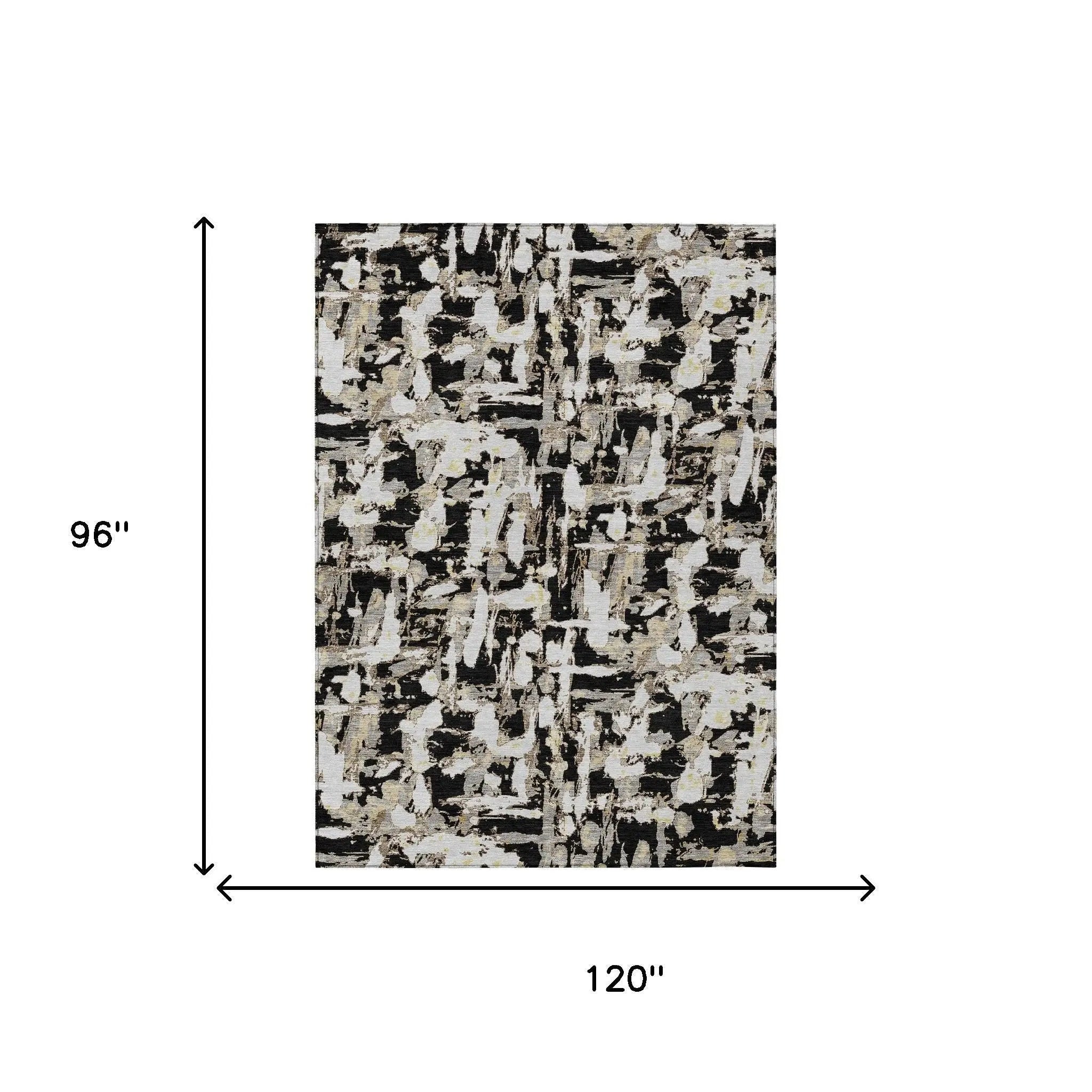 8' X 10' Black And Copper Abstract Washable Indoor Outdoor Area Rug Homeroots Outdoor
