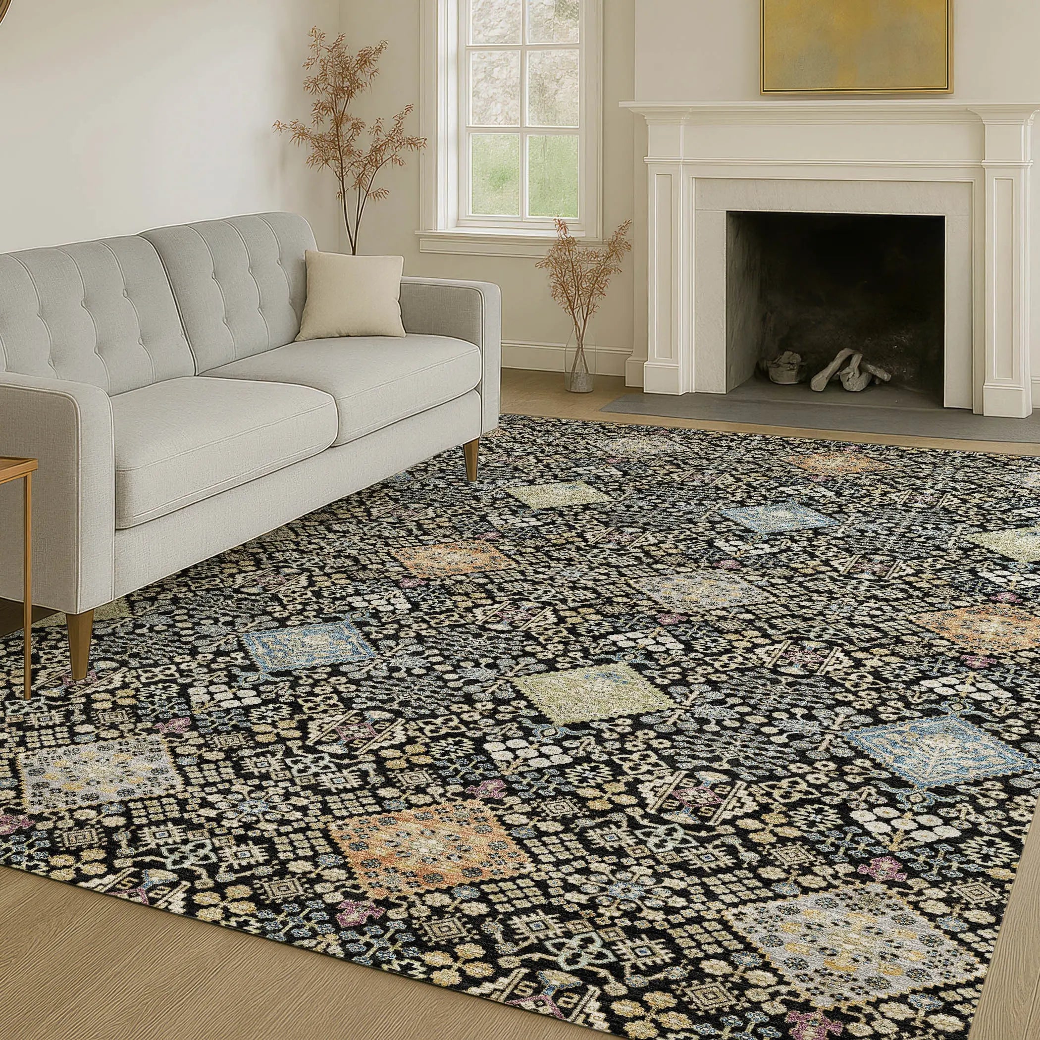 8' X 10' Black And Copper Oriental Washable Indoor Outdoor Area Rug Homeroots Outdoor