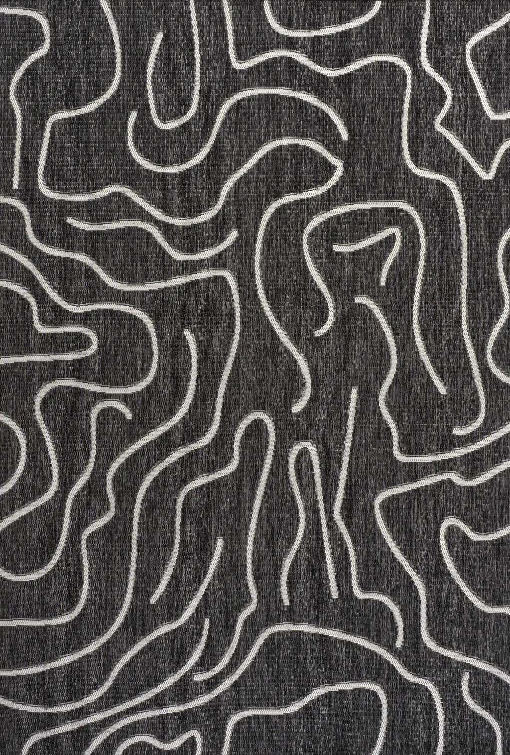 8' X 10' Black And Cream Abstract Indoor Outdoor Area Rug Homeroots Outdoor