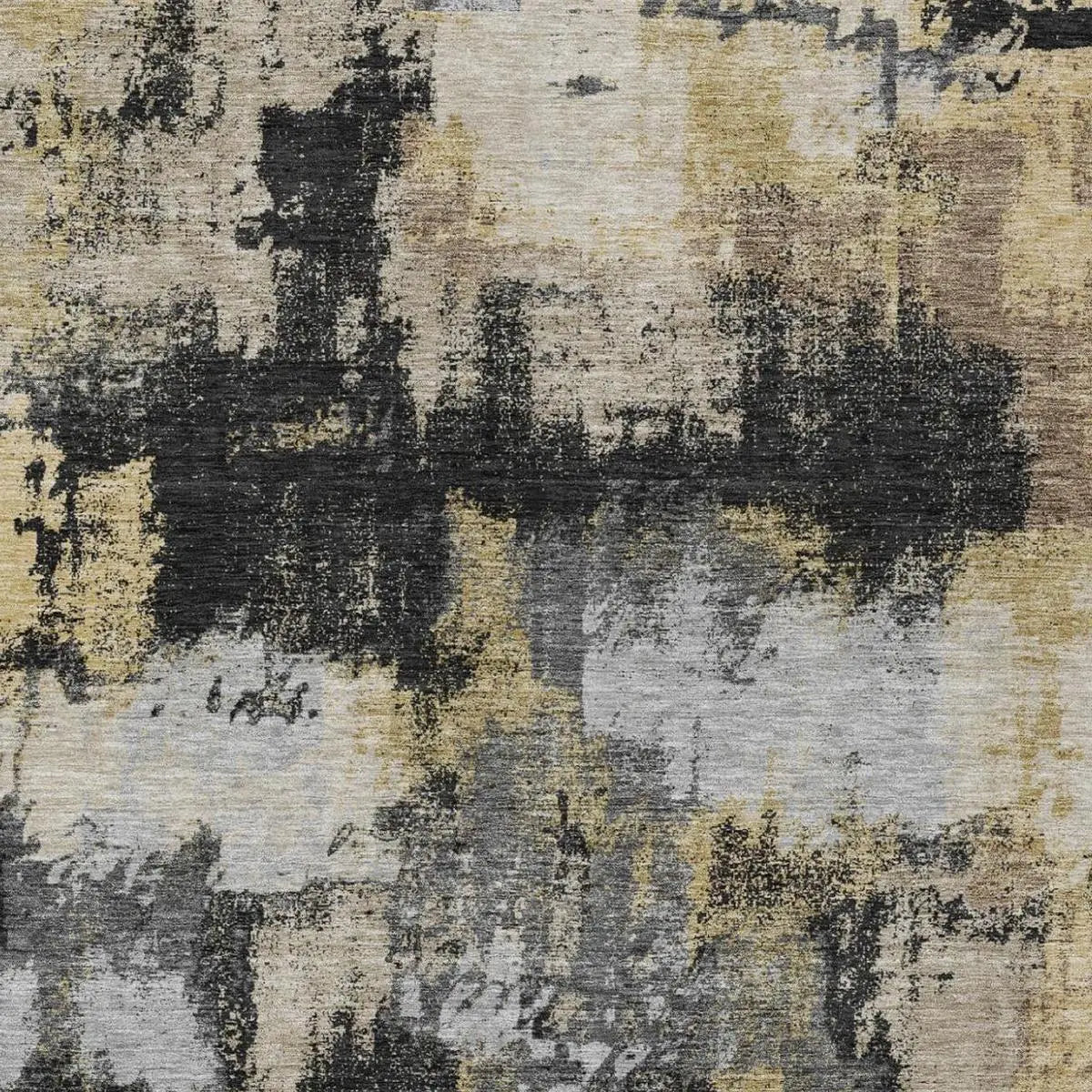 8' X 10' Black And Graphite Abstract Washable Indoor Outdoor Area Rug Homeroots Outdoor