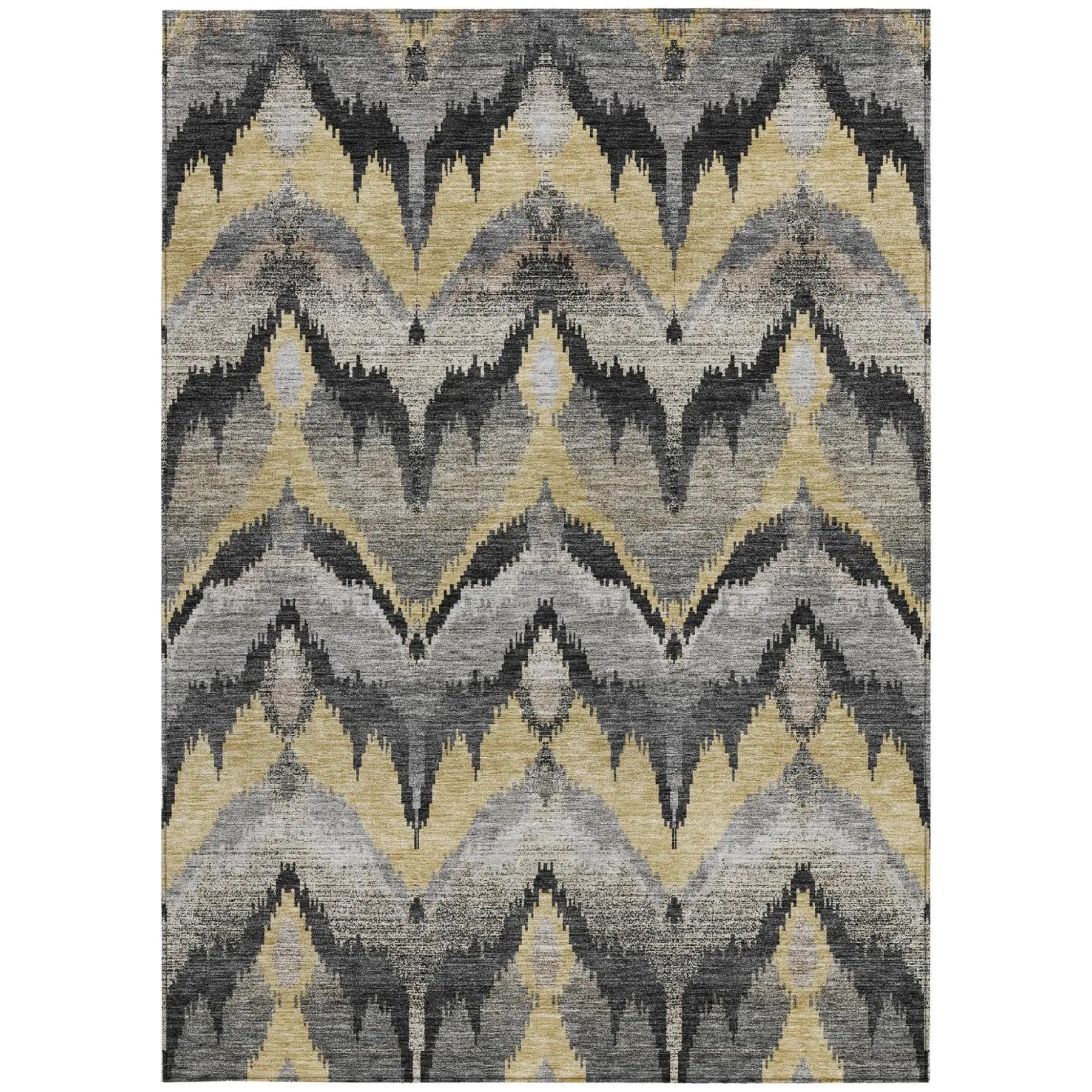 8' X 10' Black And Graphite Abstract Washable Indoor Outdoor Area Rug Homeroots Outdoor