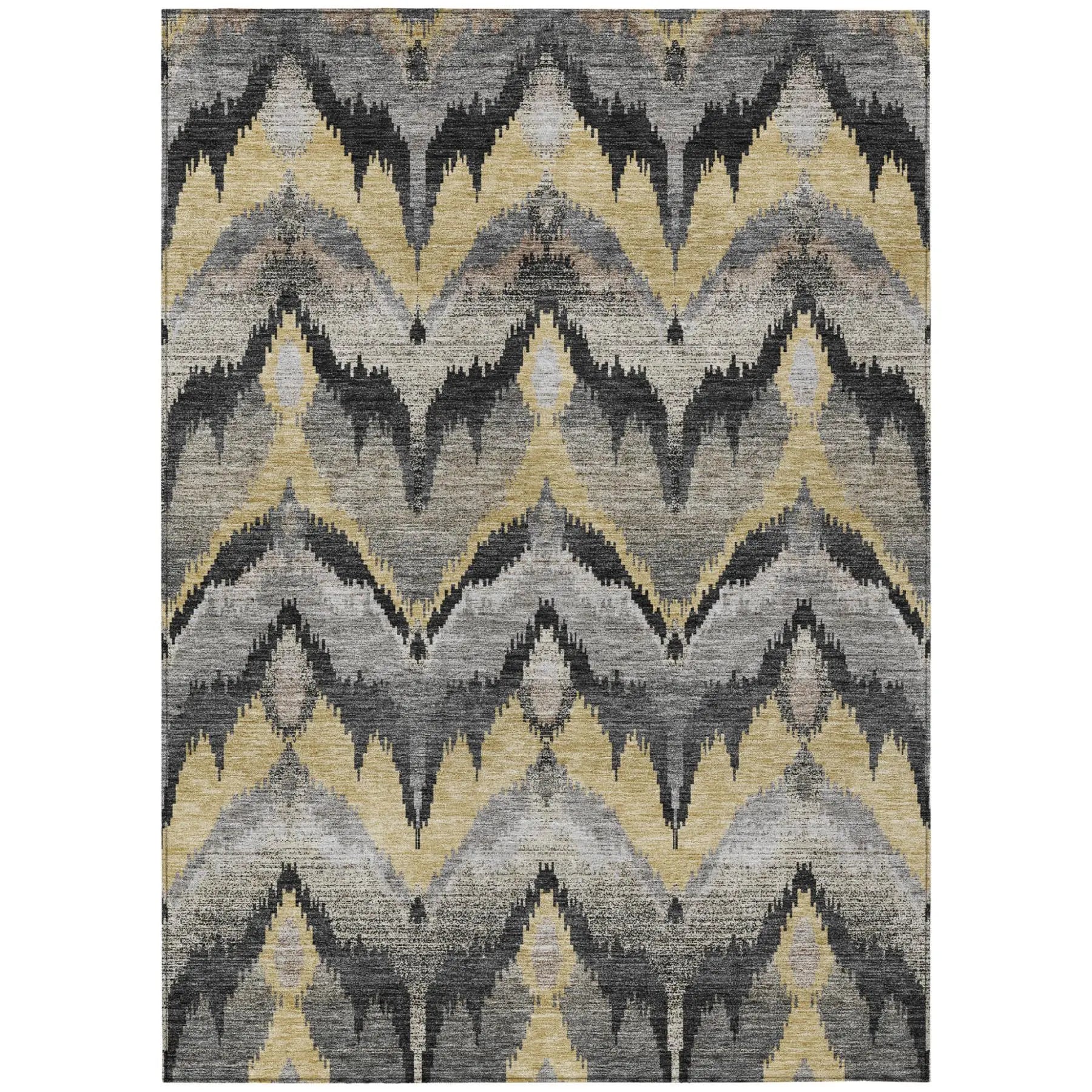 8' X 10' Black And Graphite Abstract Washable Indoor Outdoor Area Rug Homeroots Outdoor