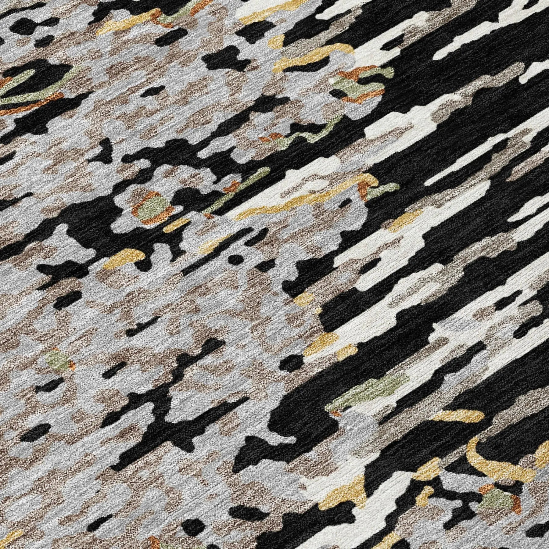 8' X 10' Black And Graphite Abstract Washable Indoor Outdoor Area Rug Homeroots Outdoor