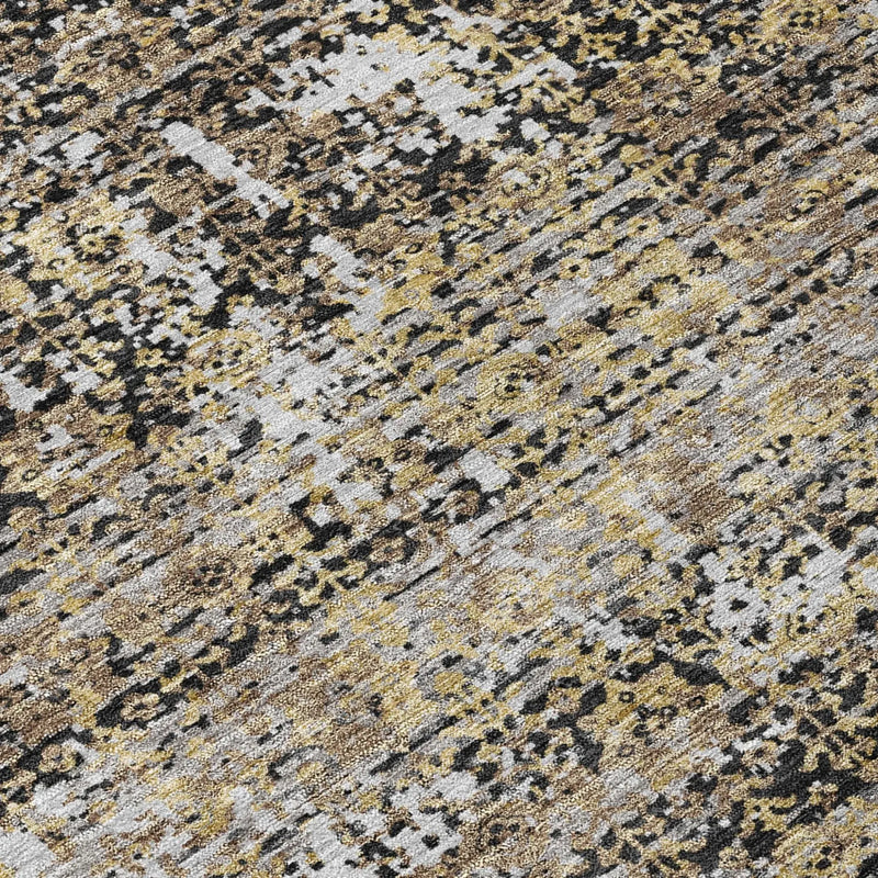 8' X 10' Black And Graphite Abstract Washable Indoor Outdoor Area Rug Homeroots Outdoor