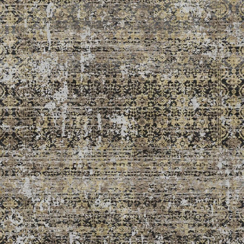 8' X 10' Black And Graphite Abstract Washable Indoor Outdoor Area Rug Homeroots Outdoor