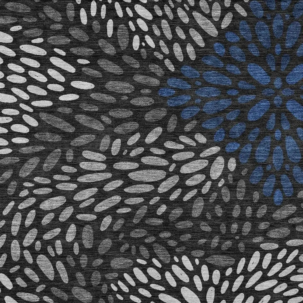 8' X 10' Black And Graphite Abstract Washable Indoor Outdoor Area Rug Homeroots Outdoor