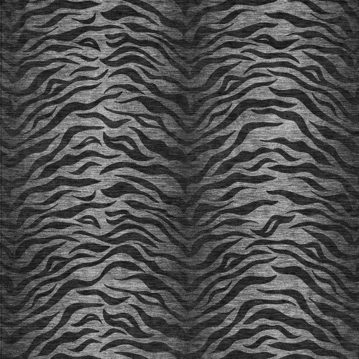 8' X 10' Black And Graphite Animal Print Washable Indoor Outdoor Area Rug Homeroots Outdoor