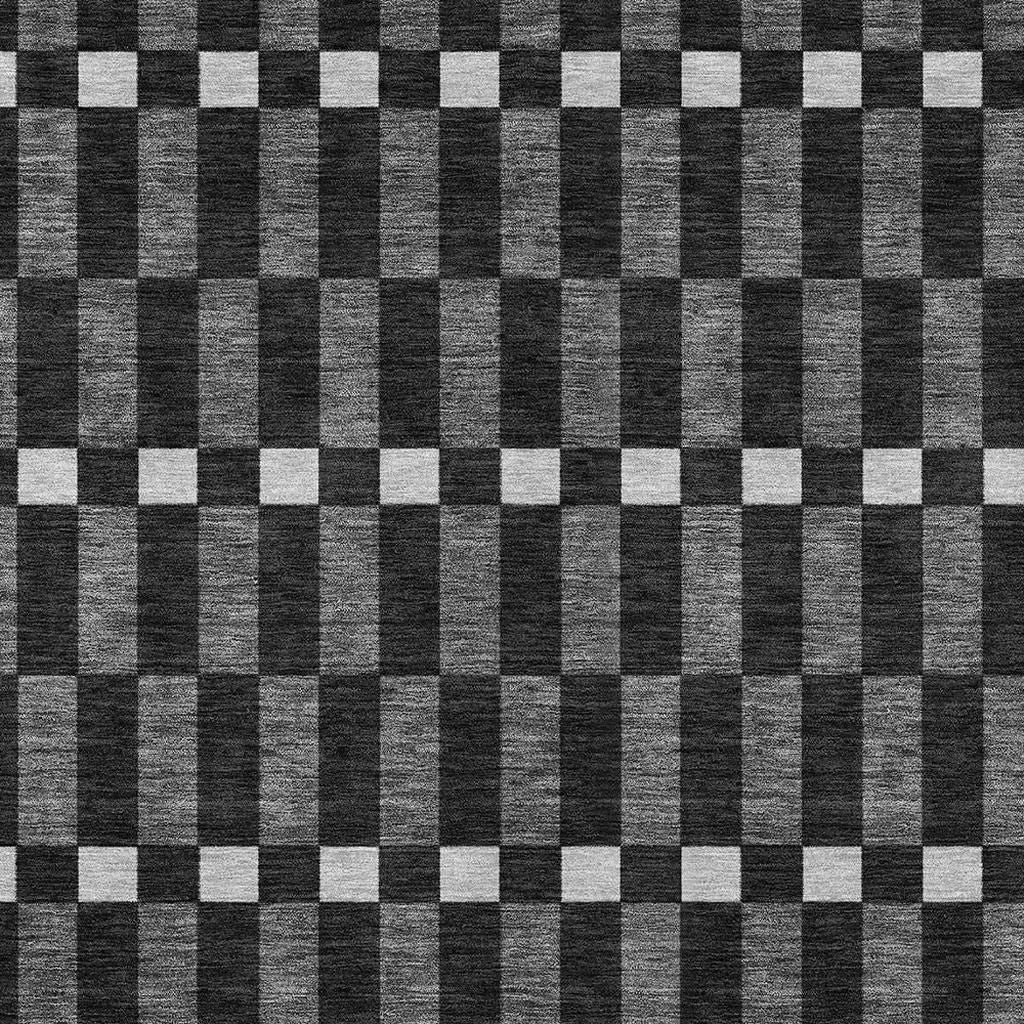 8' X 10' Black And Graphite Geometric Washable Indoor Outdoor Area Rug Homeroots Outdoor