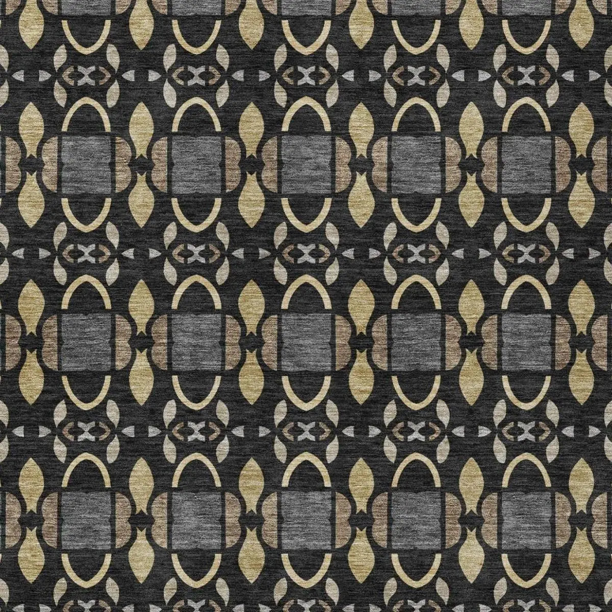8' X 10' Black And Graphite Striped Washable Indoor Outdoor Area Rug Homeroots Outdoor