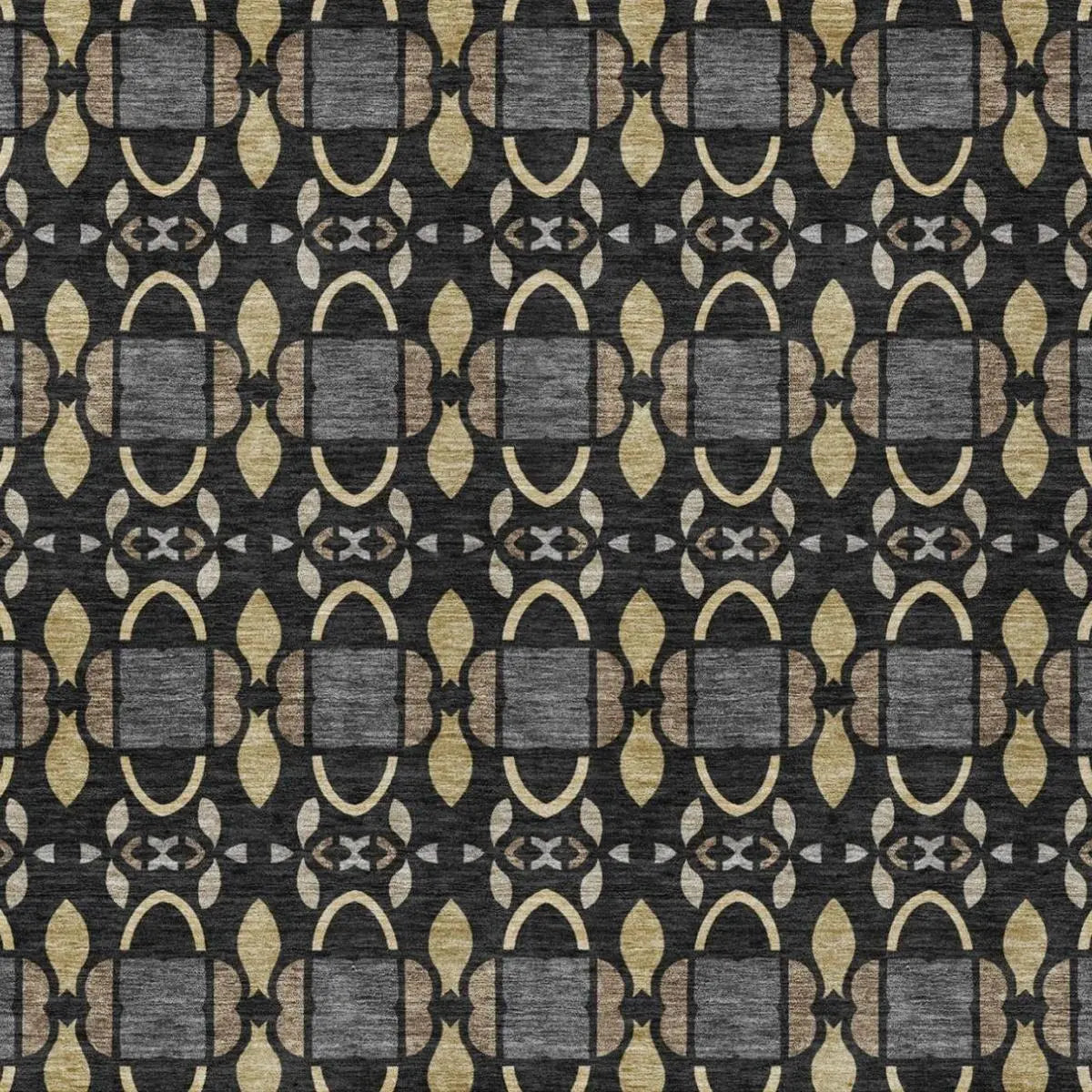 8' X 10' Black And Graphite Striped Washable Indoor Outdoor Area Rug Homeroots Outdoor
