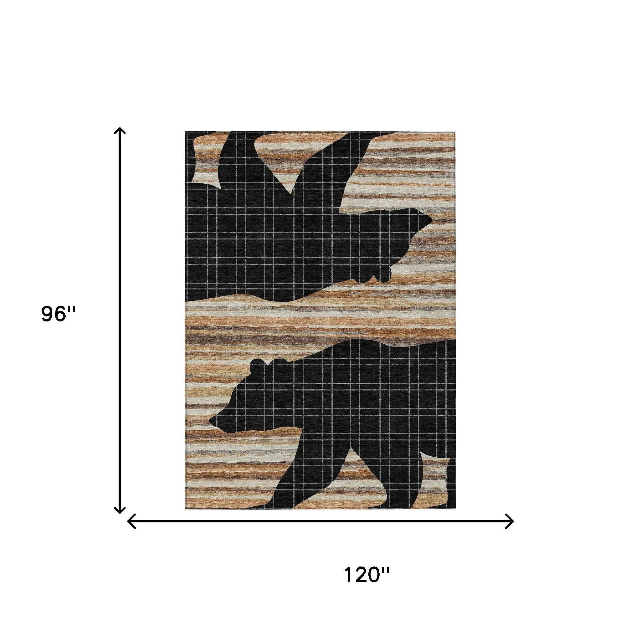 8' X 10' Black And Gray Abstract Washable Indoor Outdoor Area Rug Homeroots Outdoor