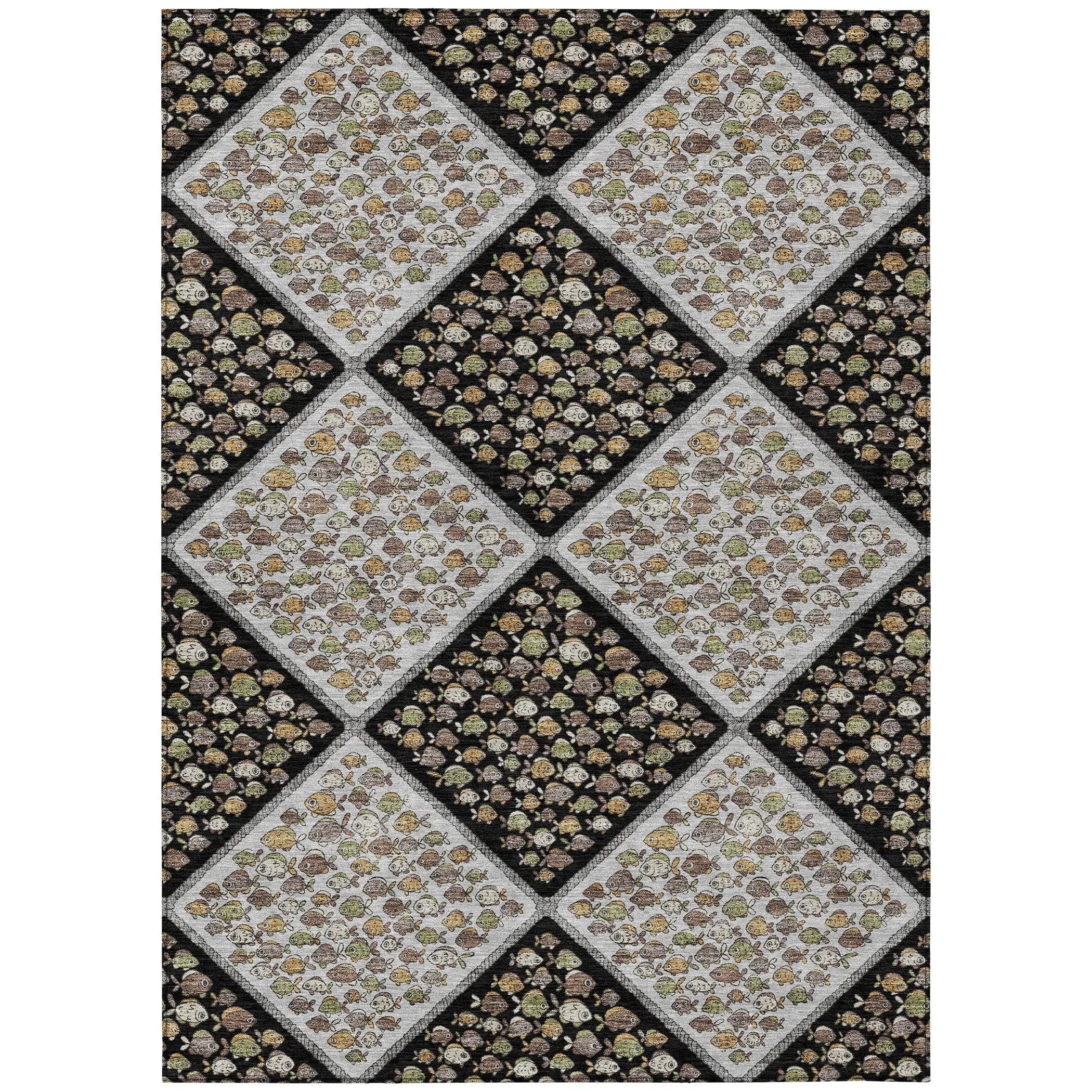 8' X 10' Black And Gray Abstract Washable Indoor Outdoor Area Rug Homeroots Outdoor